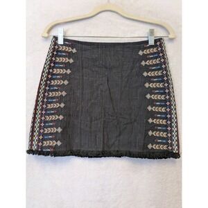 HOUSE OF THREE Embroidered Black Mini Skirt Size XS